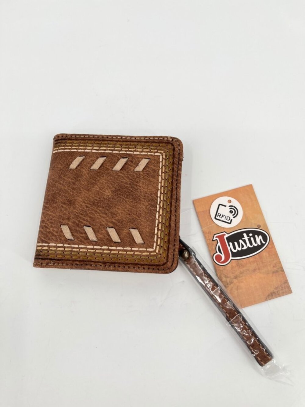 Justin Ladies Bifold Western Brown Bifold Wallet with Wristlet